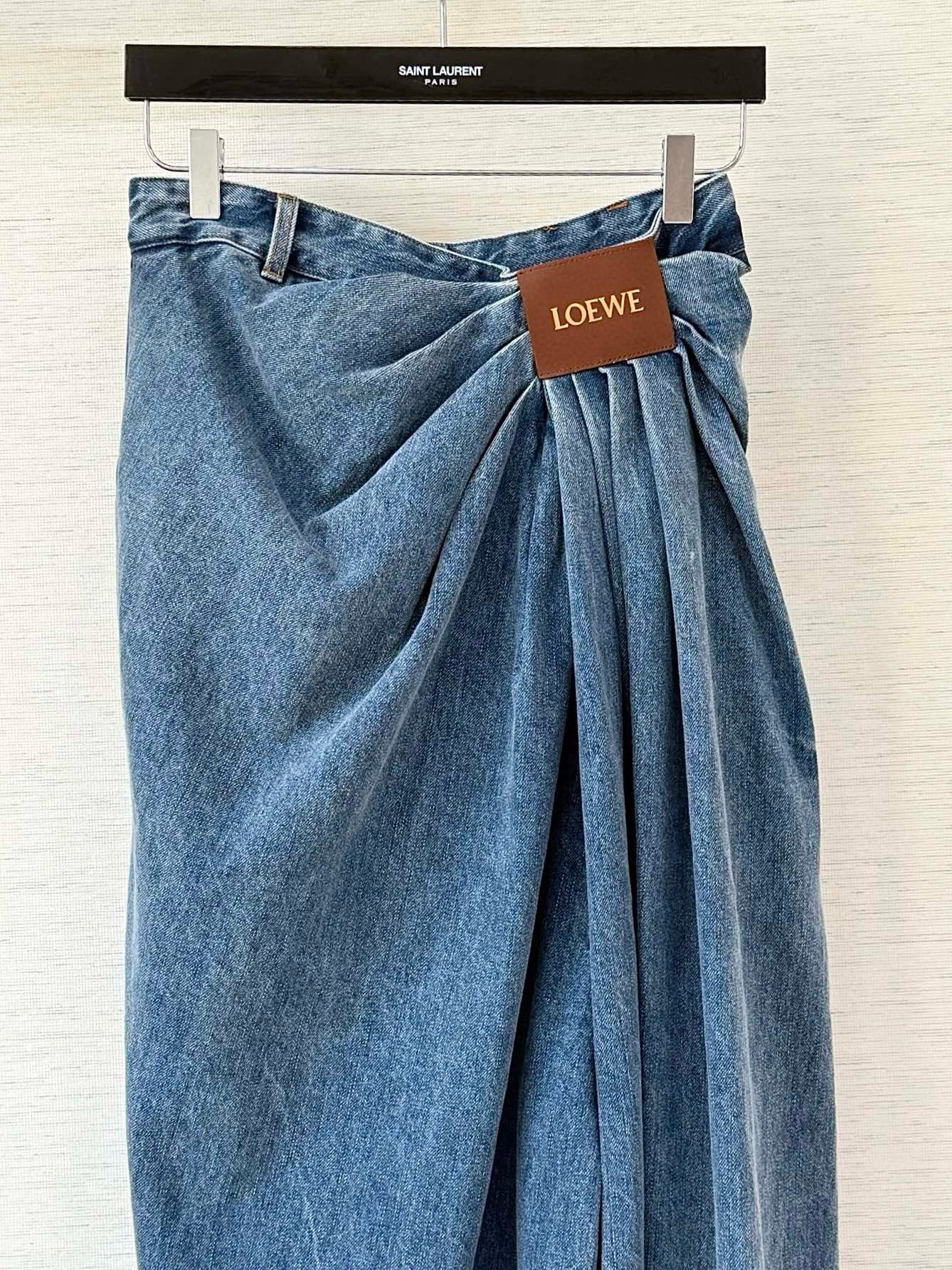 Loewe Blue Draped Jeans