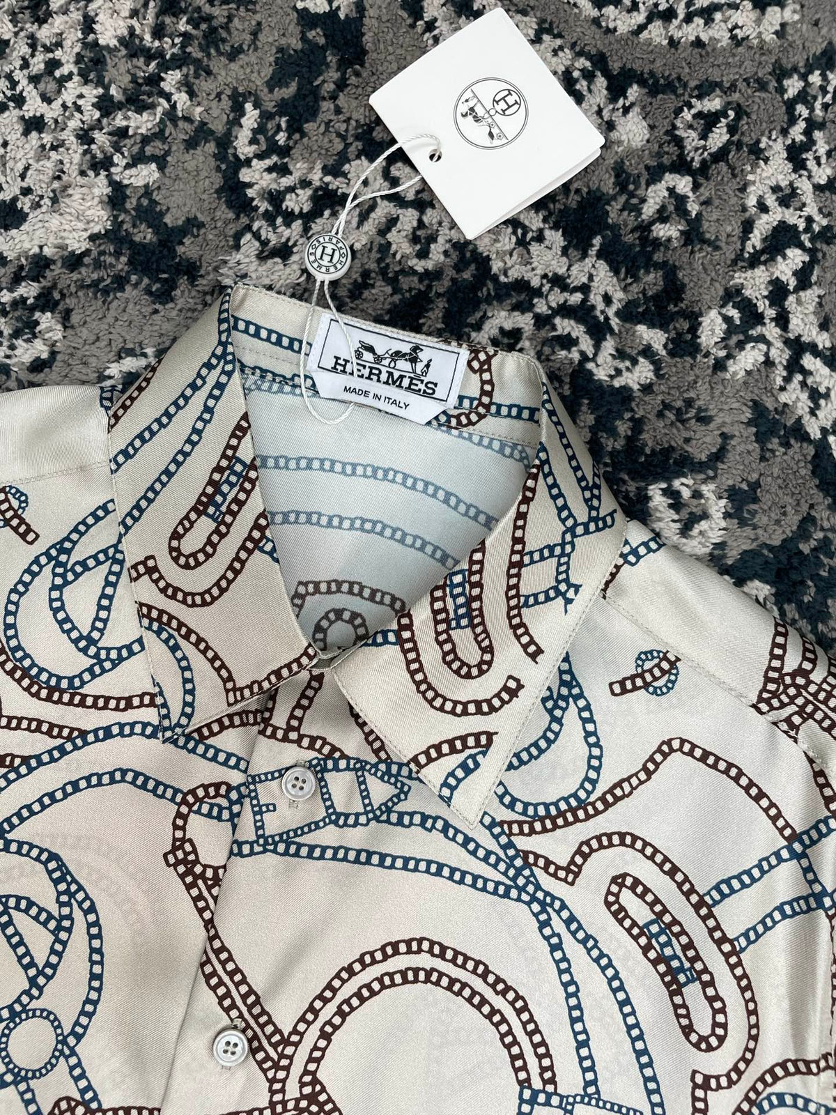 Hermes Long Sleeve Silk Shirt