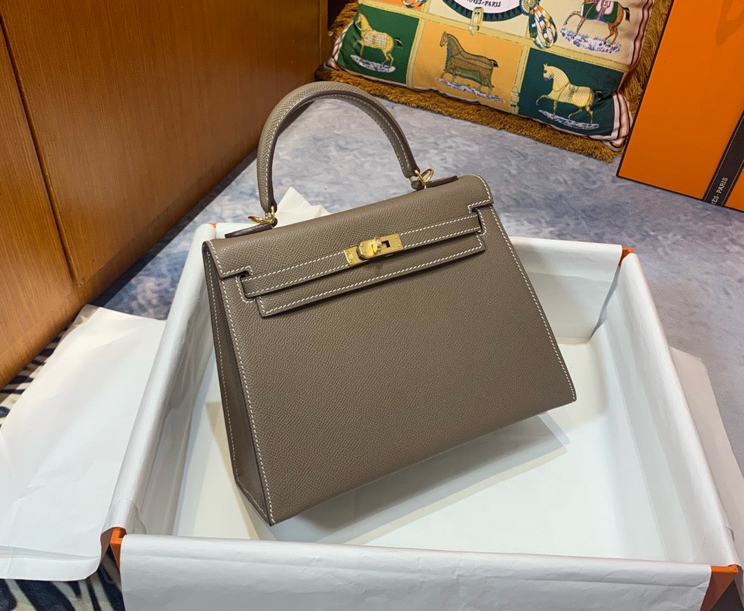 Hermes Kelly 25cm, Etoupe, Epsom