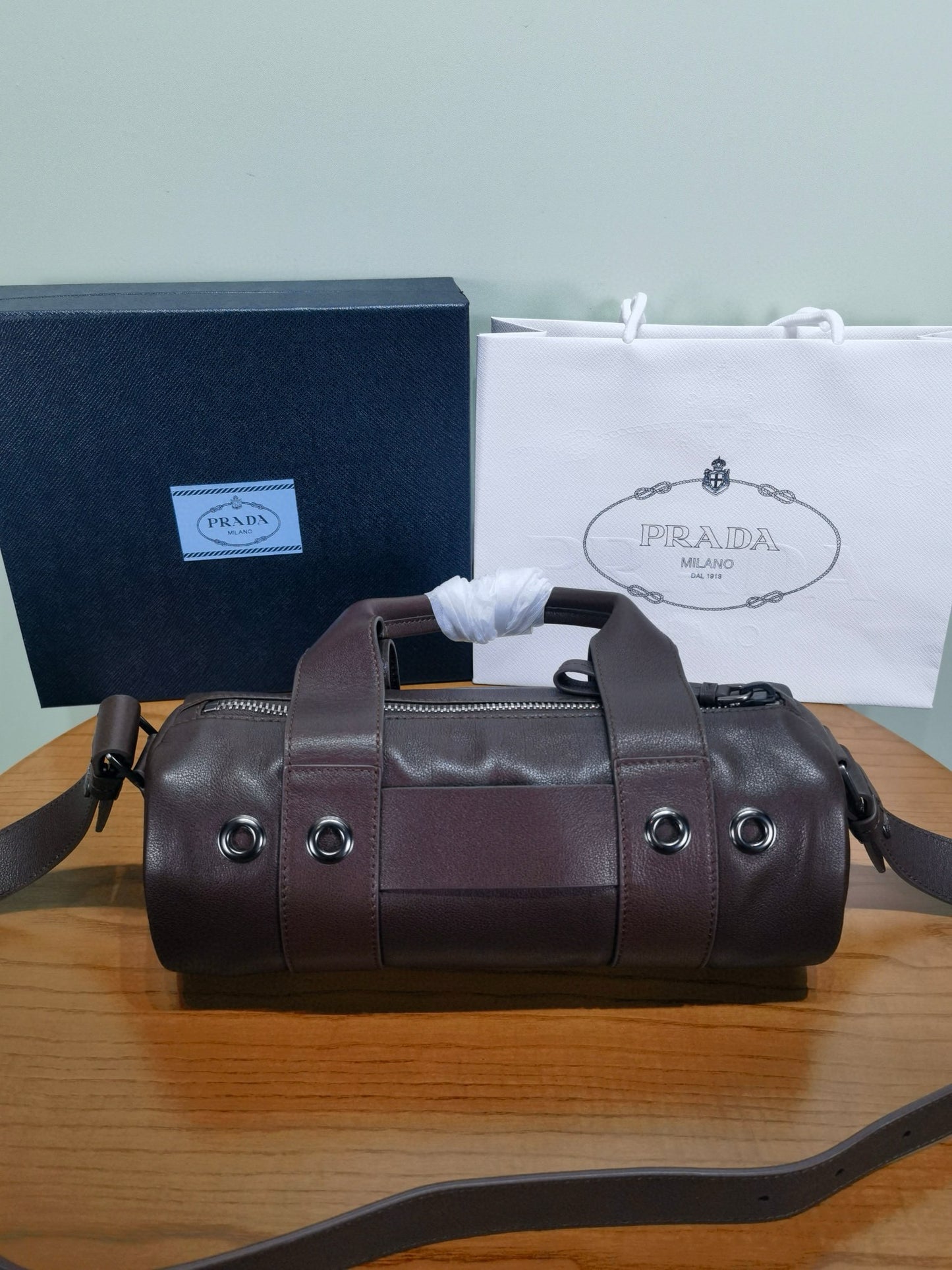 PD Buffalo Leather Cylinder Bag
