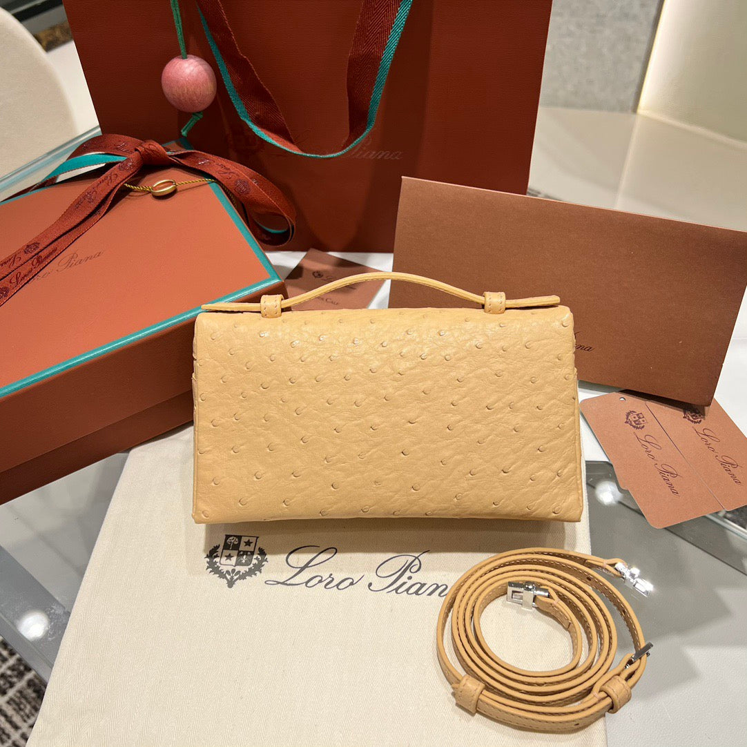 LP Extra Pocket L19 Ostrich Leather Bag