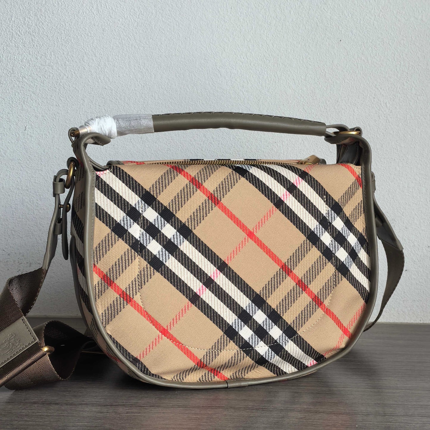 Burberry Small B-Clip Check Messenger Bag