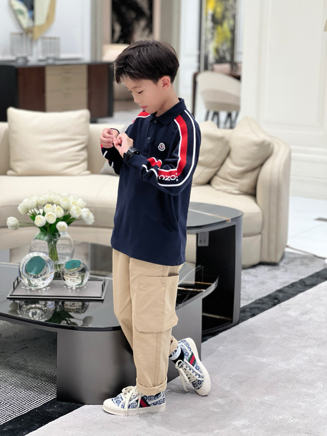 Moncler Long Sleeve Polo