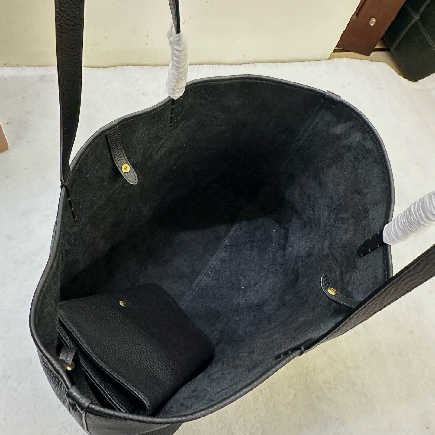 BB Black Leather Tote Bag