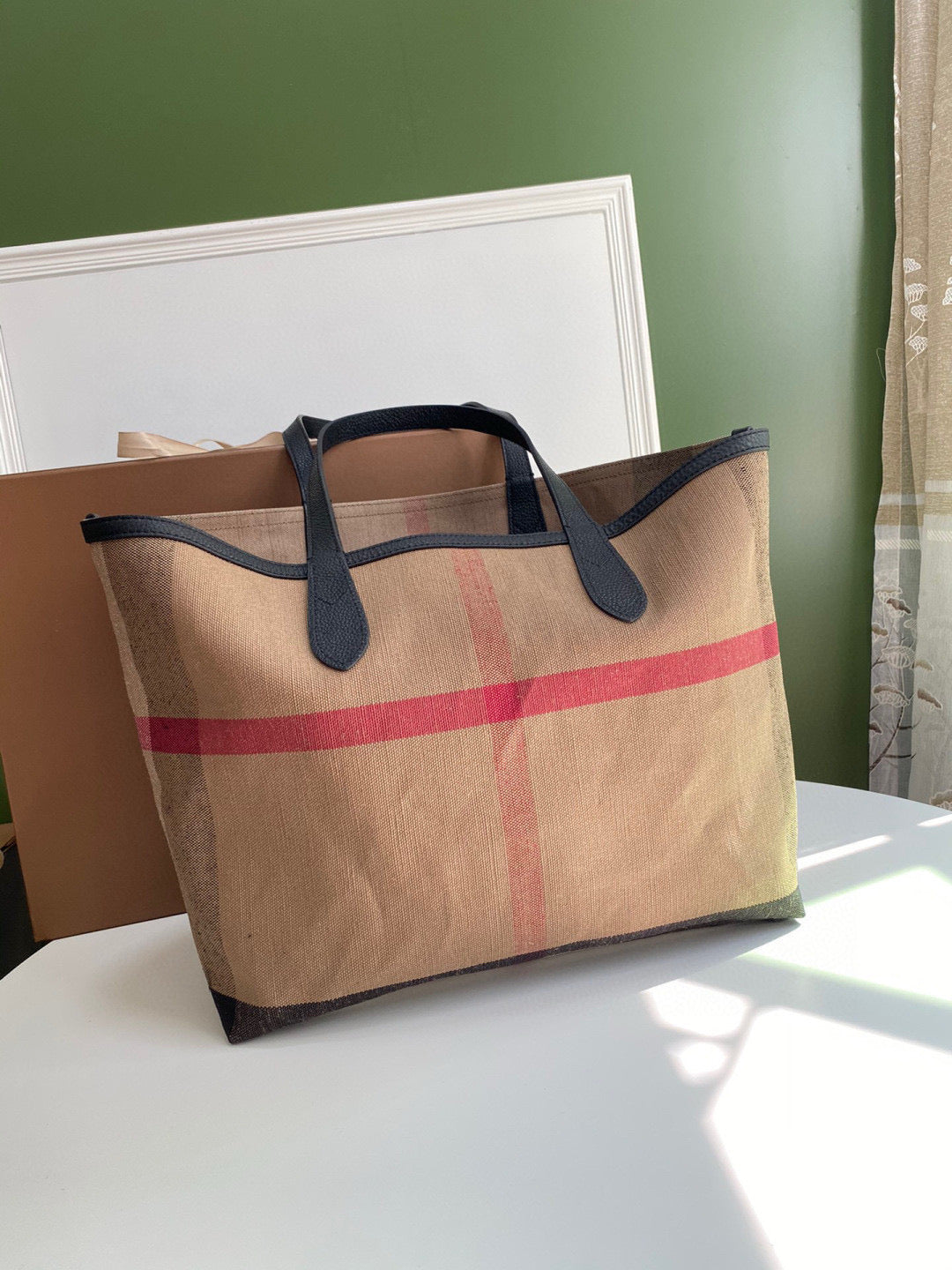 Burberry Mega Check Doodle Tote Bag