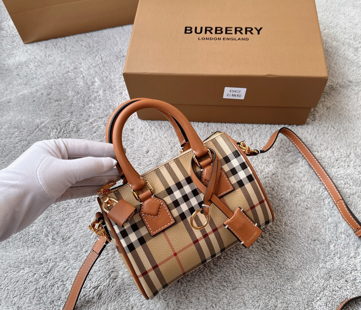 Burberry Check Bowling Mini Bag