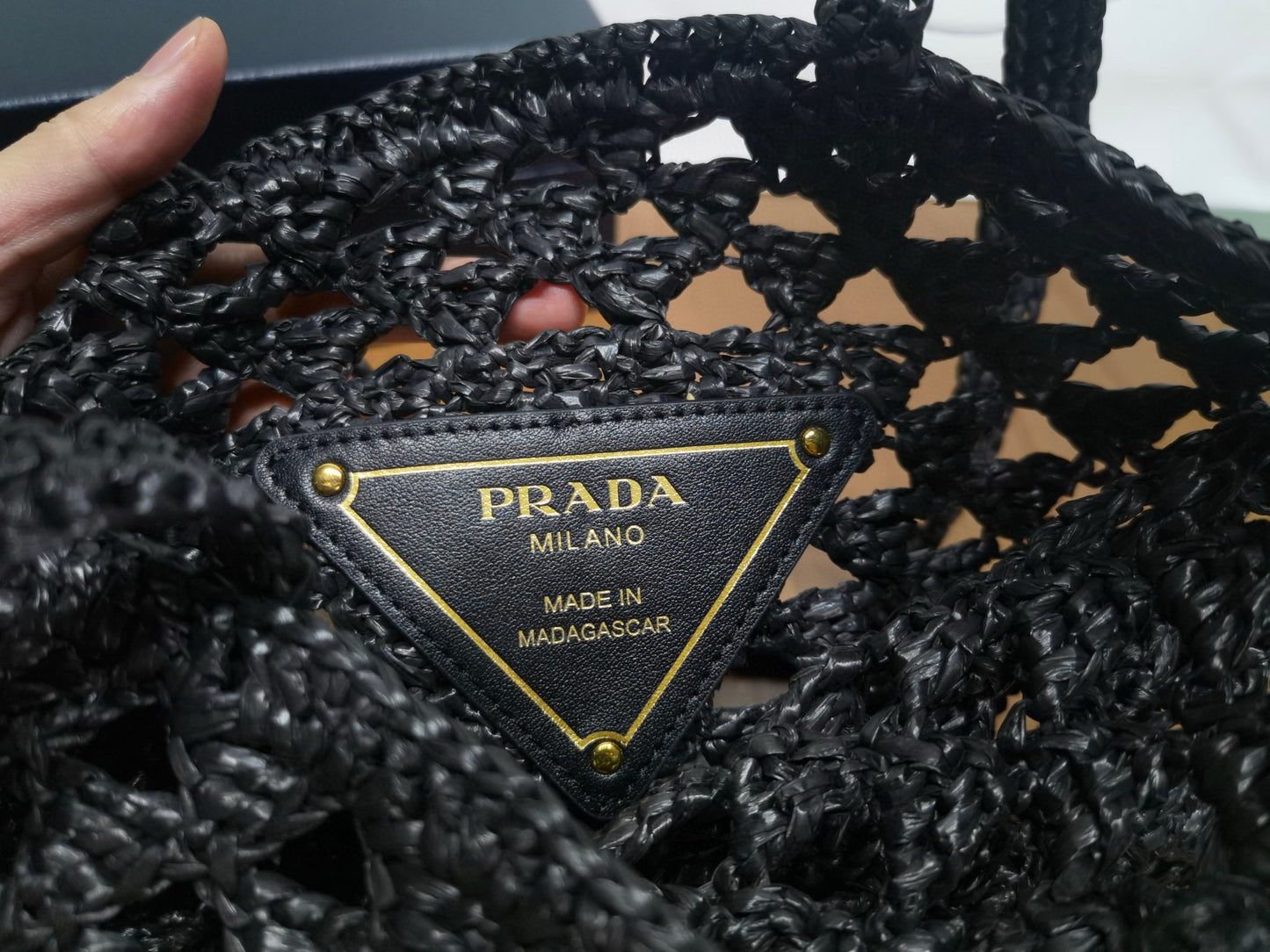 PD Raffia Crochet Tote Bag