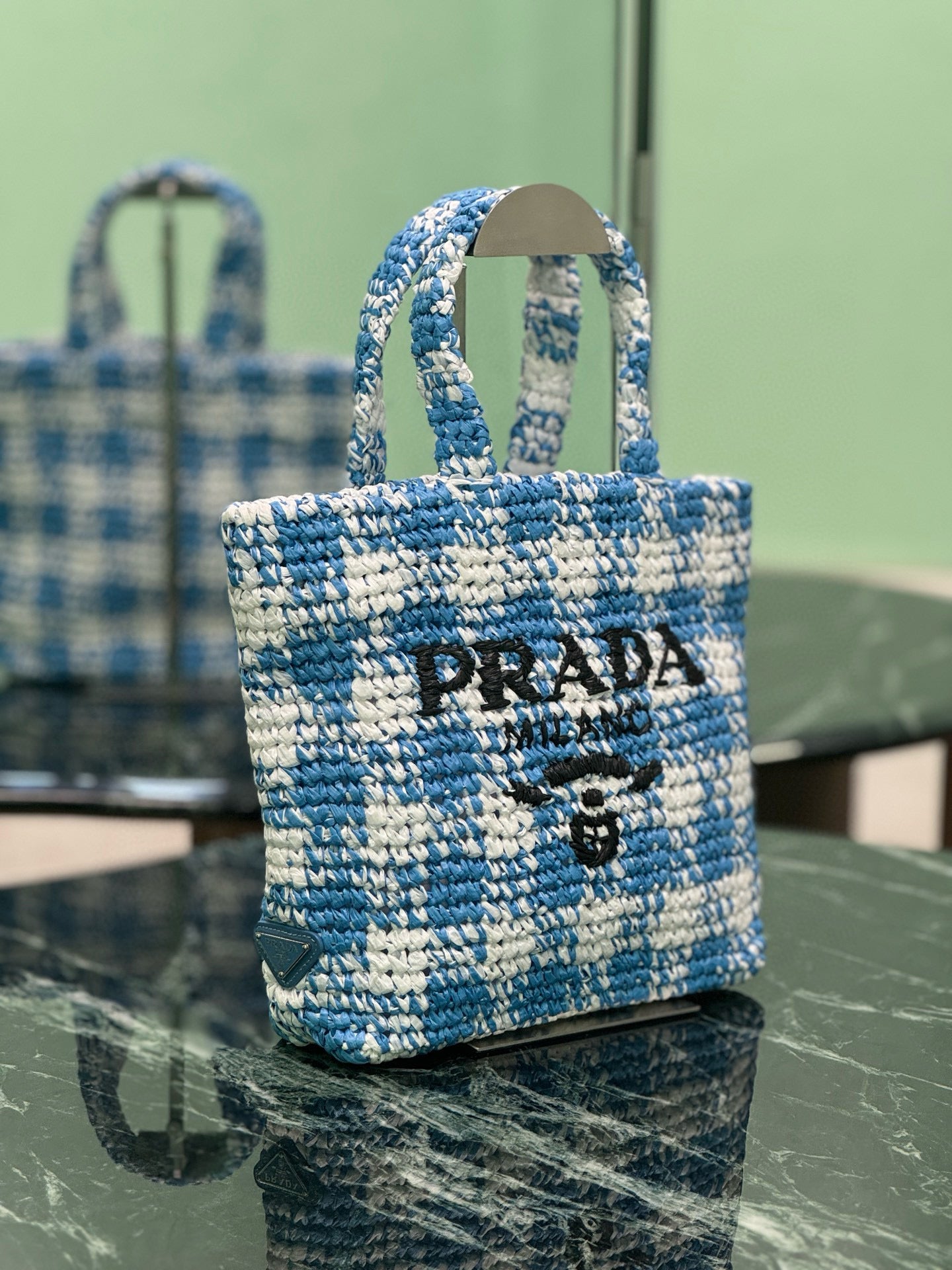 Prada Raffia Tote Bag