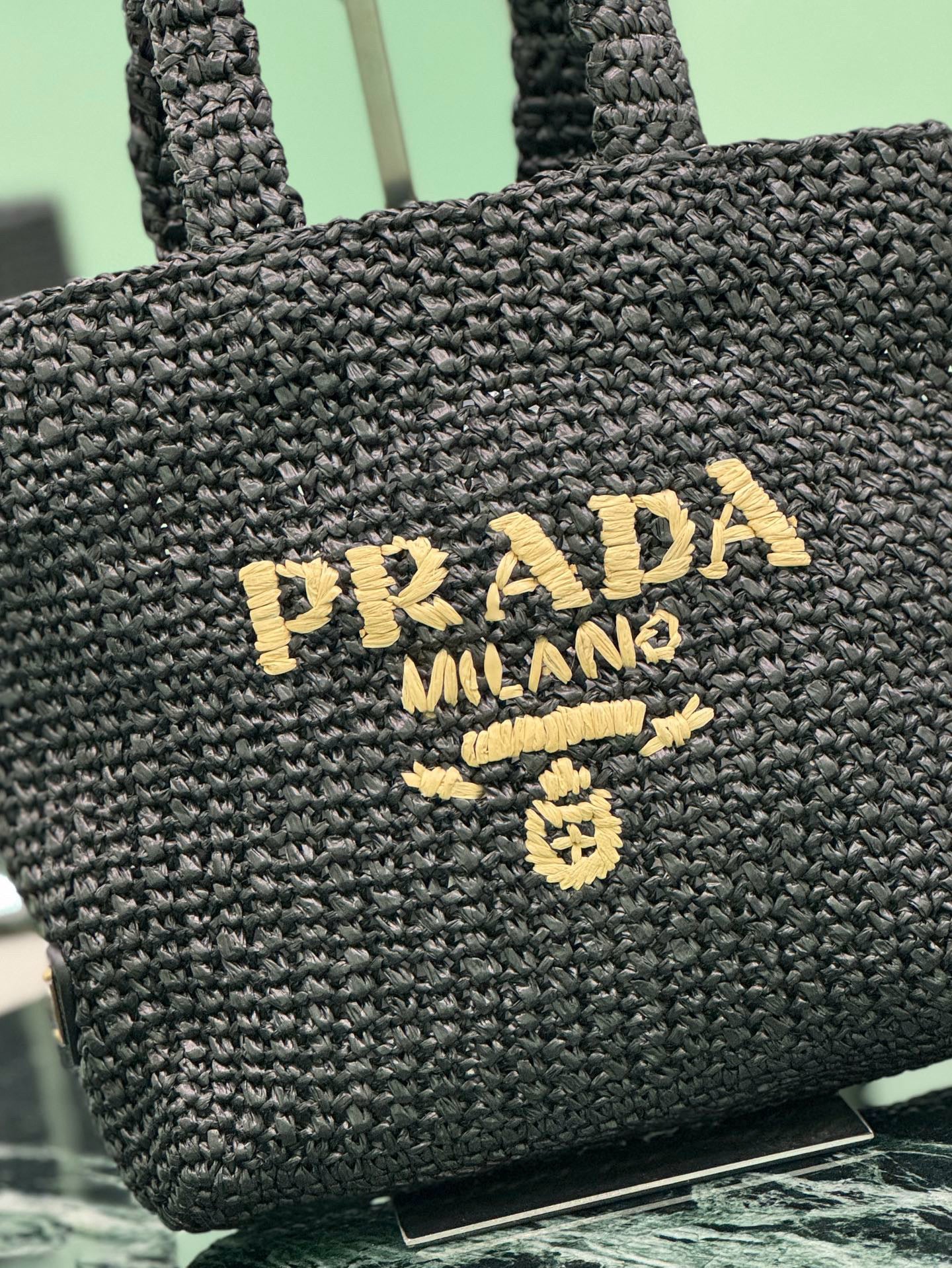 Prada Raffia Tote Bag