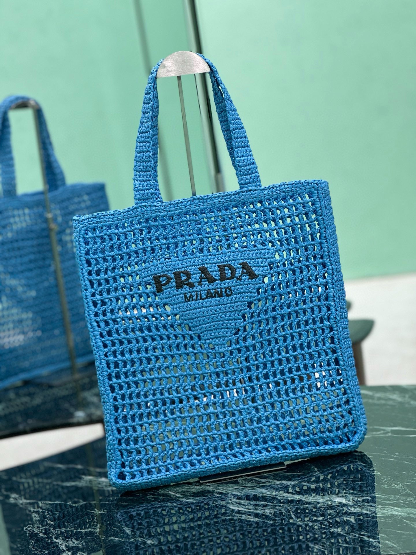 Prada Raffia Tote Bag
