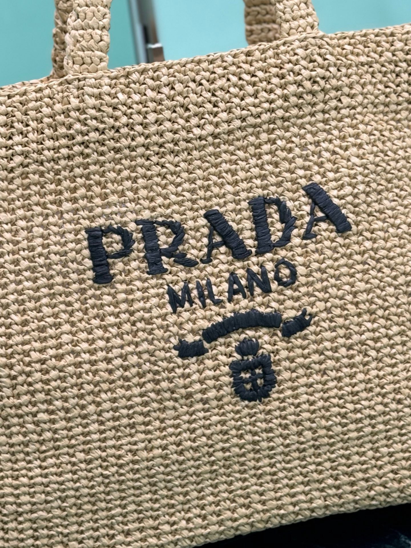 Prada Raffia Tote Bag