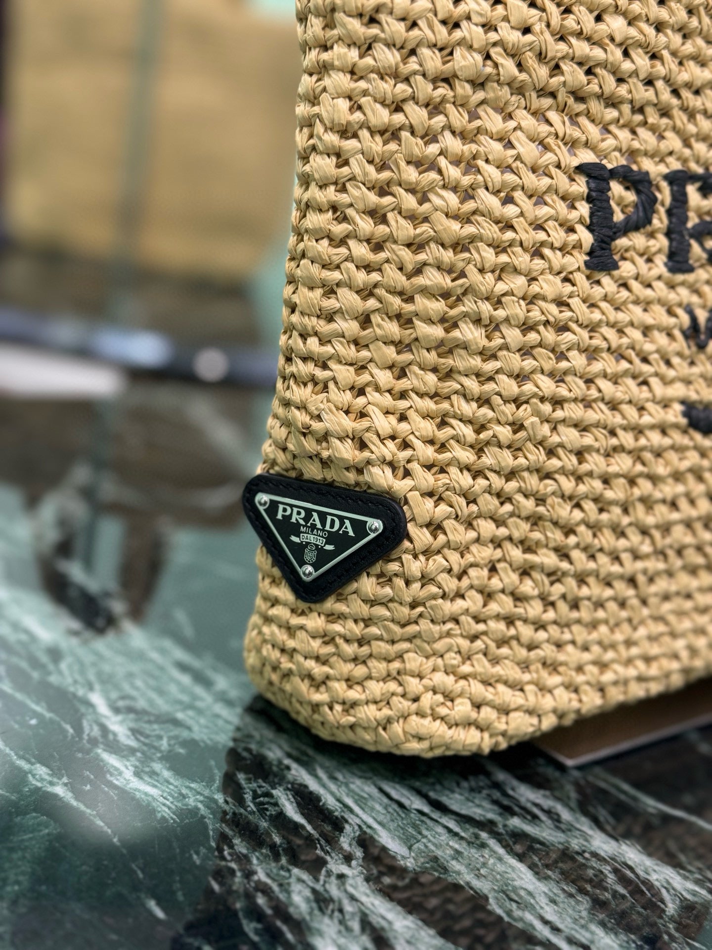 Prada Raffia Tote Bag