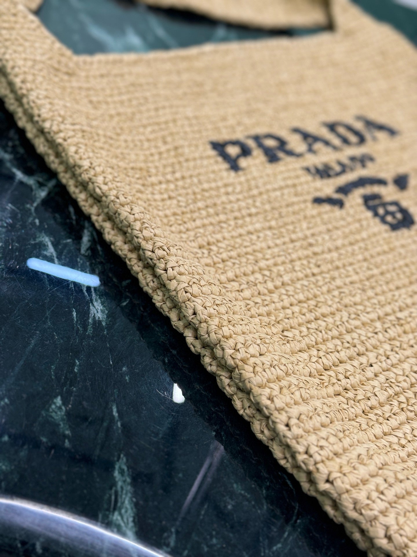 Prada Raffia Tote Bag