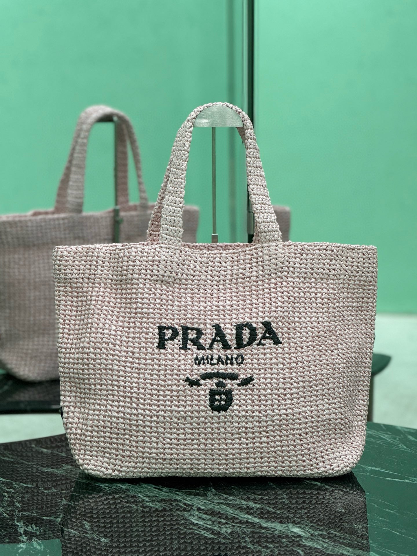 Prada Raffia Tote Bag