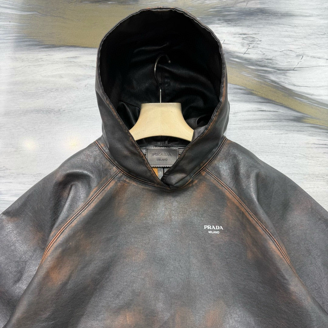 Prada Leather Hoodie