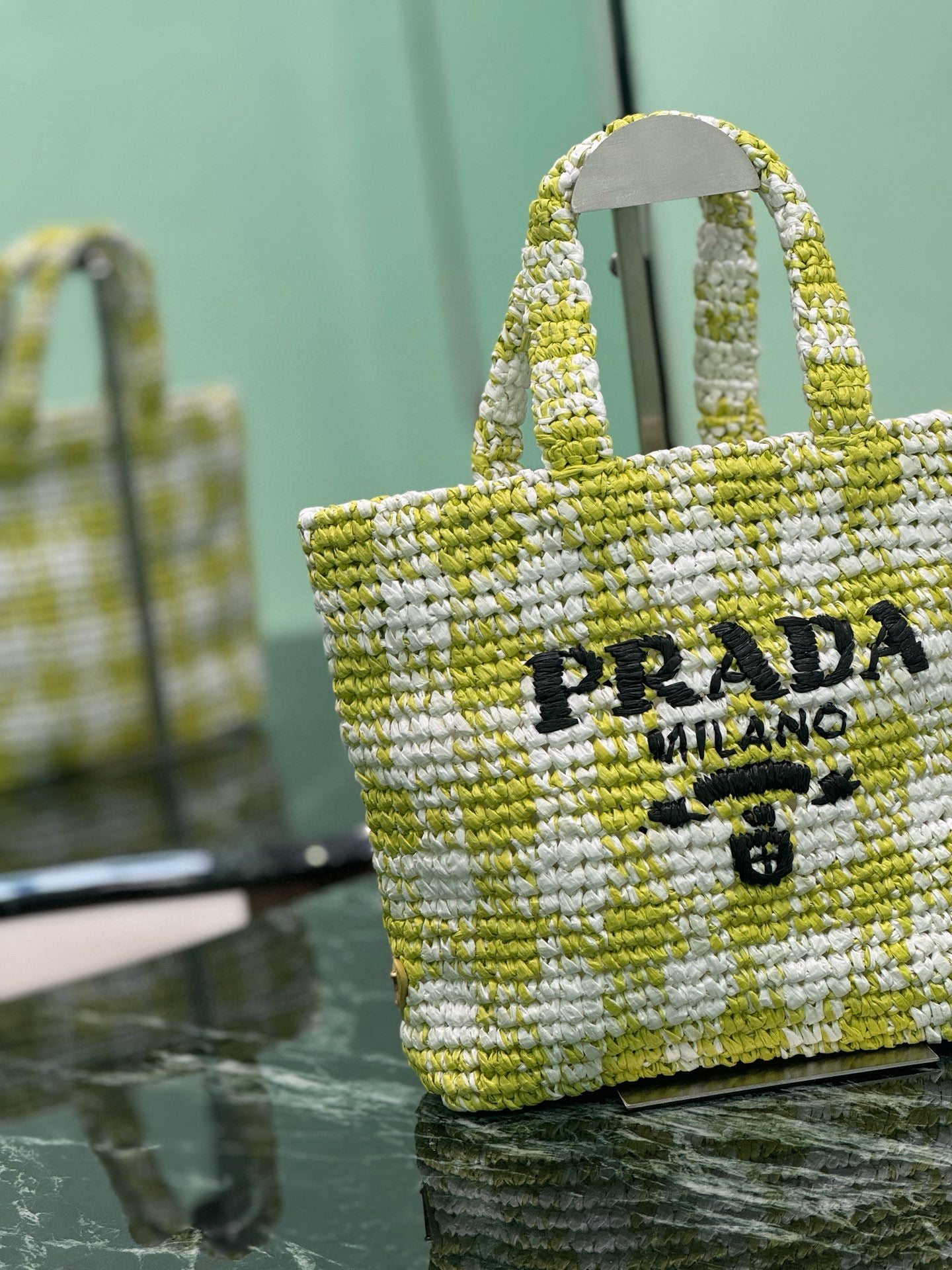 Prada Raffia Tote Bag
