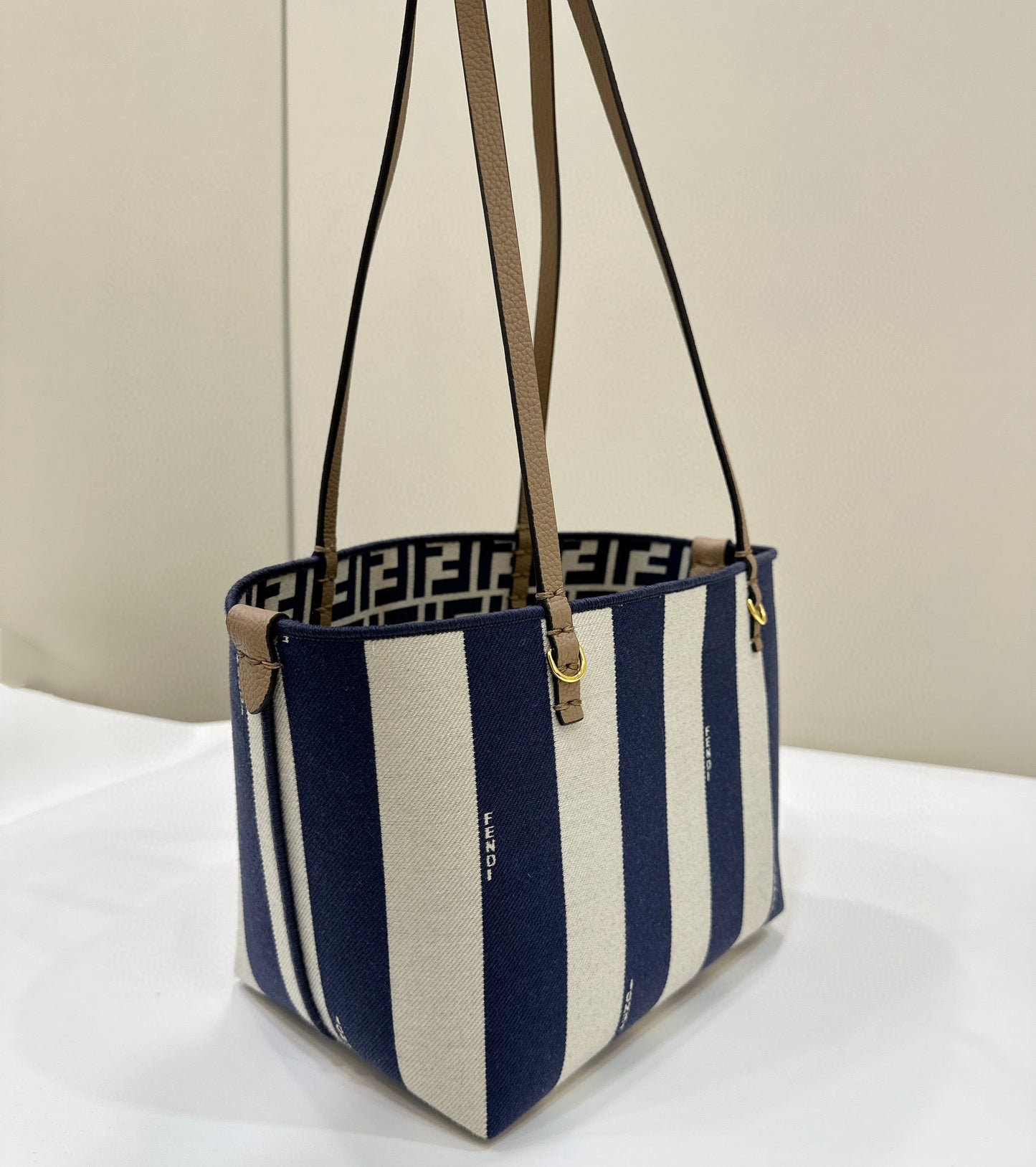 Fendi Pequin Roll Tote Bag (Medium)