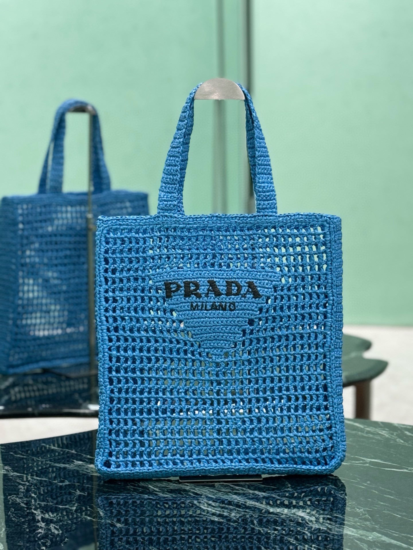 Prada Raffia Tote Bag