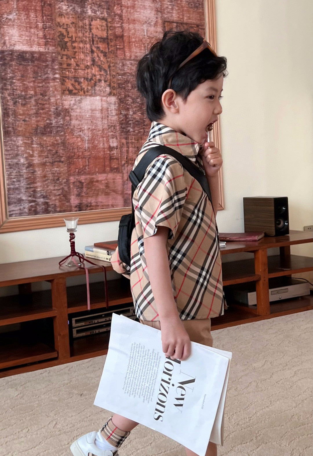 Burberry Shirt/Short Pant Set