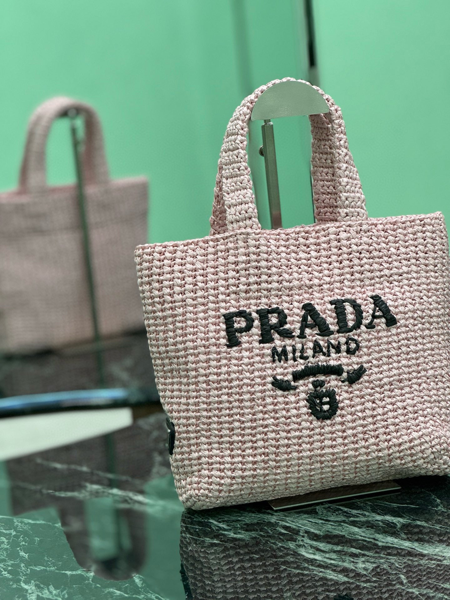Prada Raffia Tote Bag
