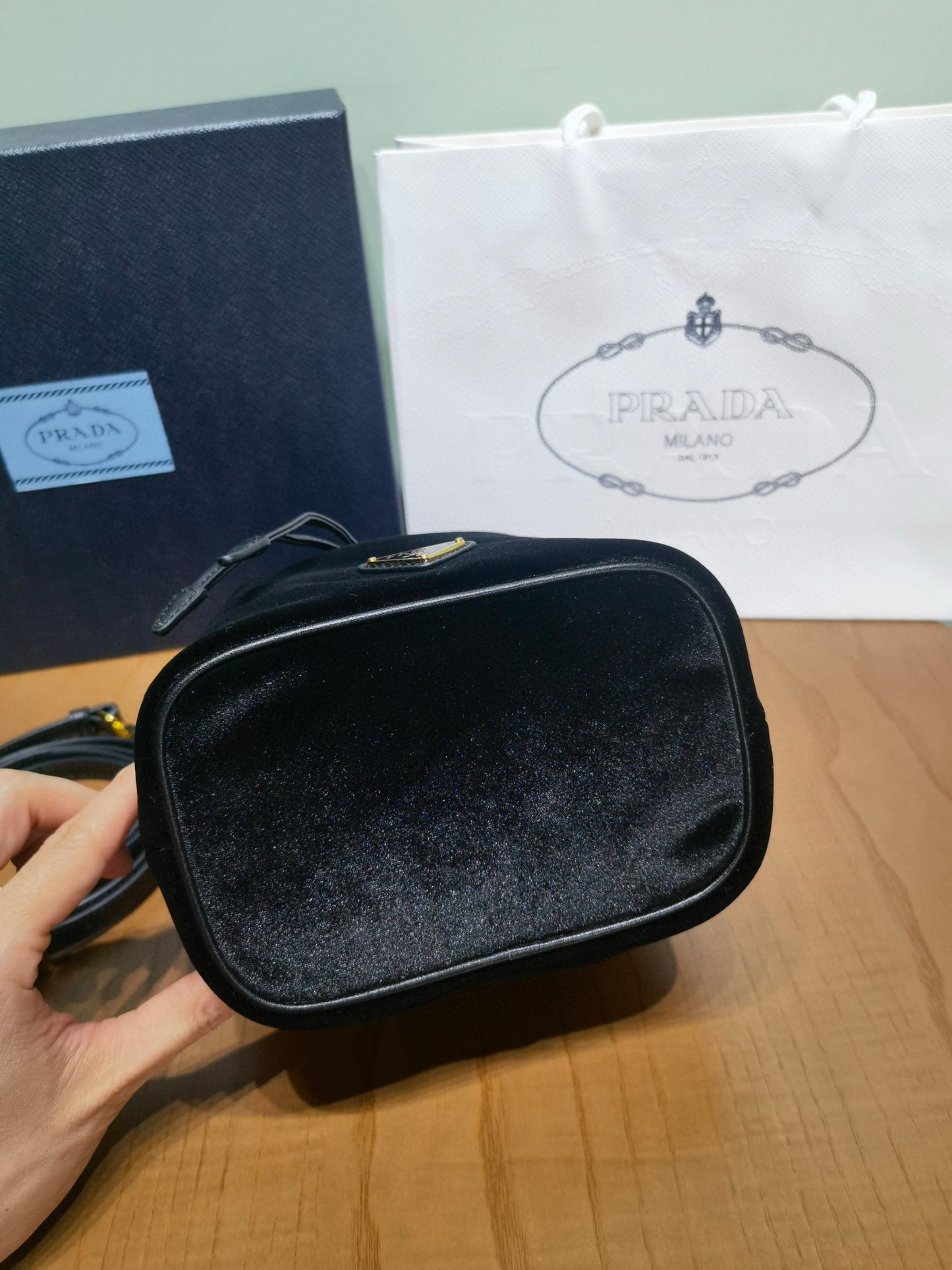 PD Mini Velvet Bag With Nappa Leather