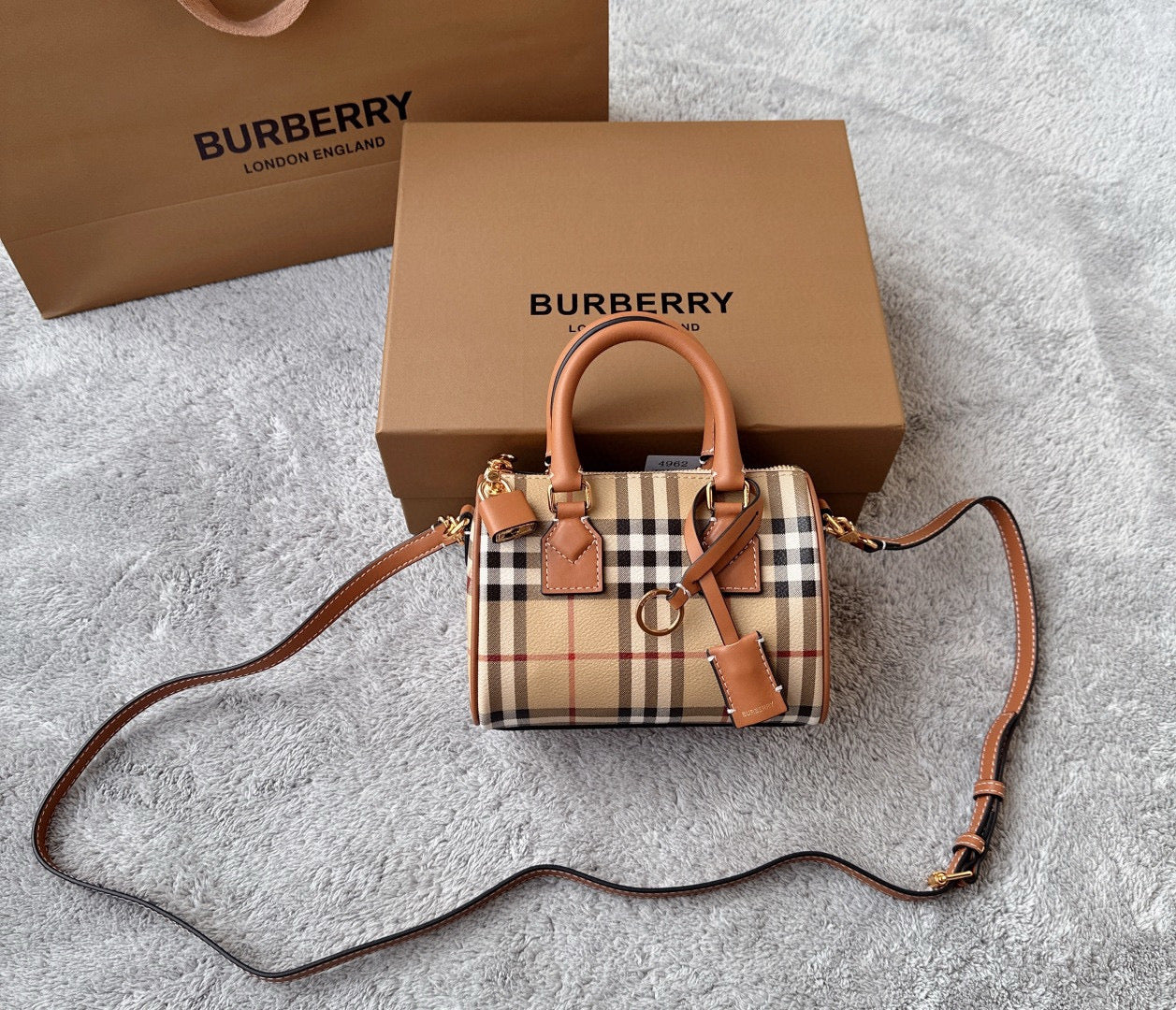 Burberry Check Bowling Mini Bag