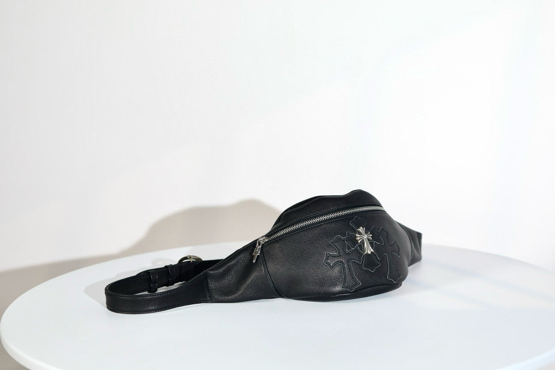 CH Black Leather Snat Pack Waist Bag