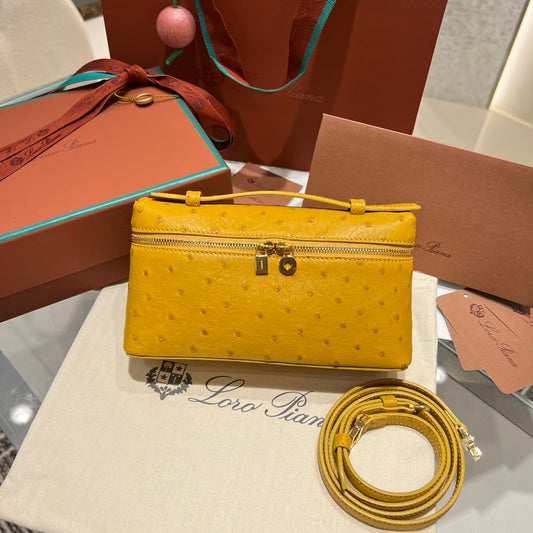 LP Extra Pocket L19 Ostrich Leather Bag