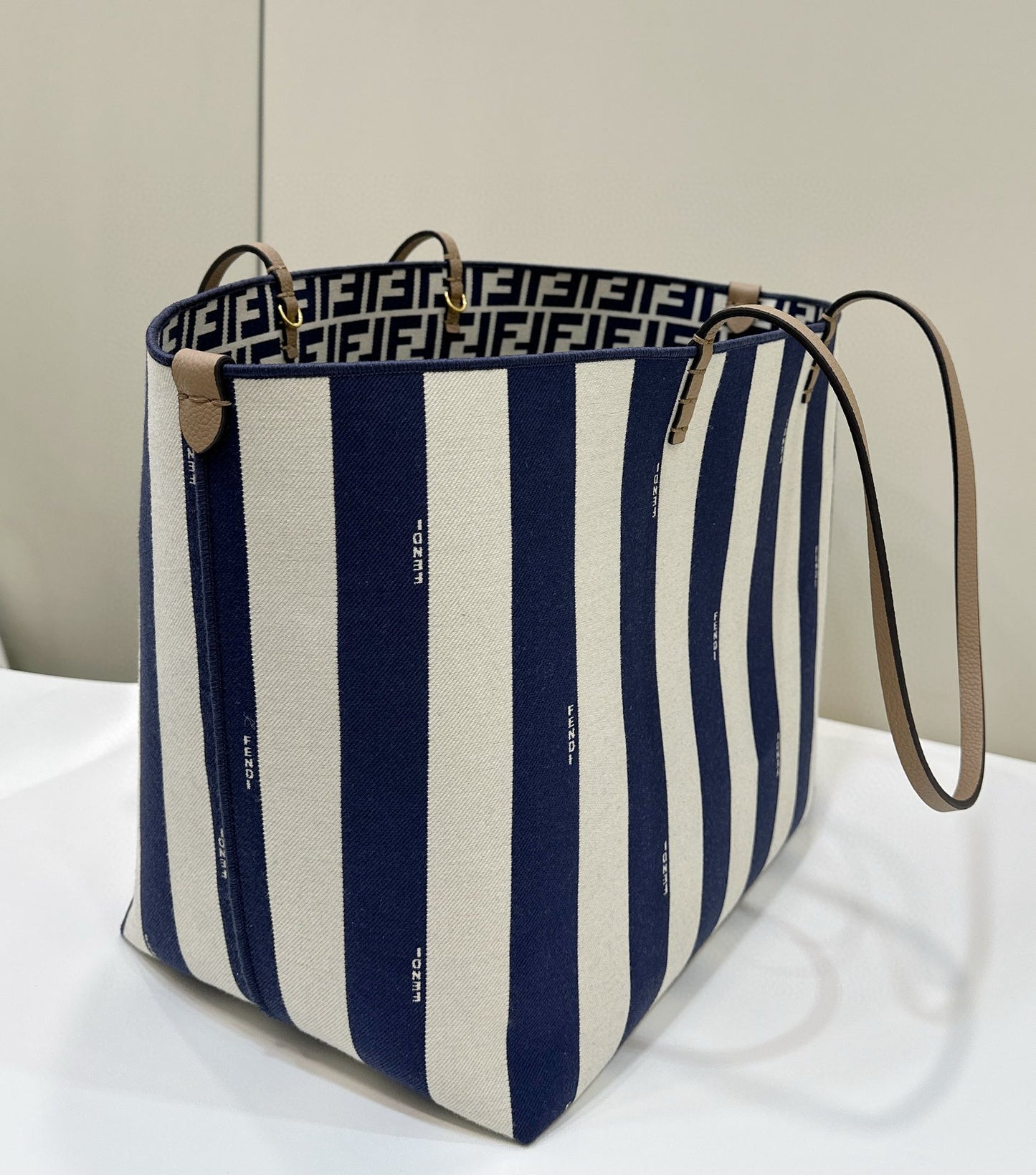 Fendi Pequin Roll Tote Bag (Large)