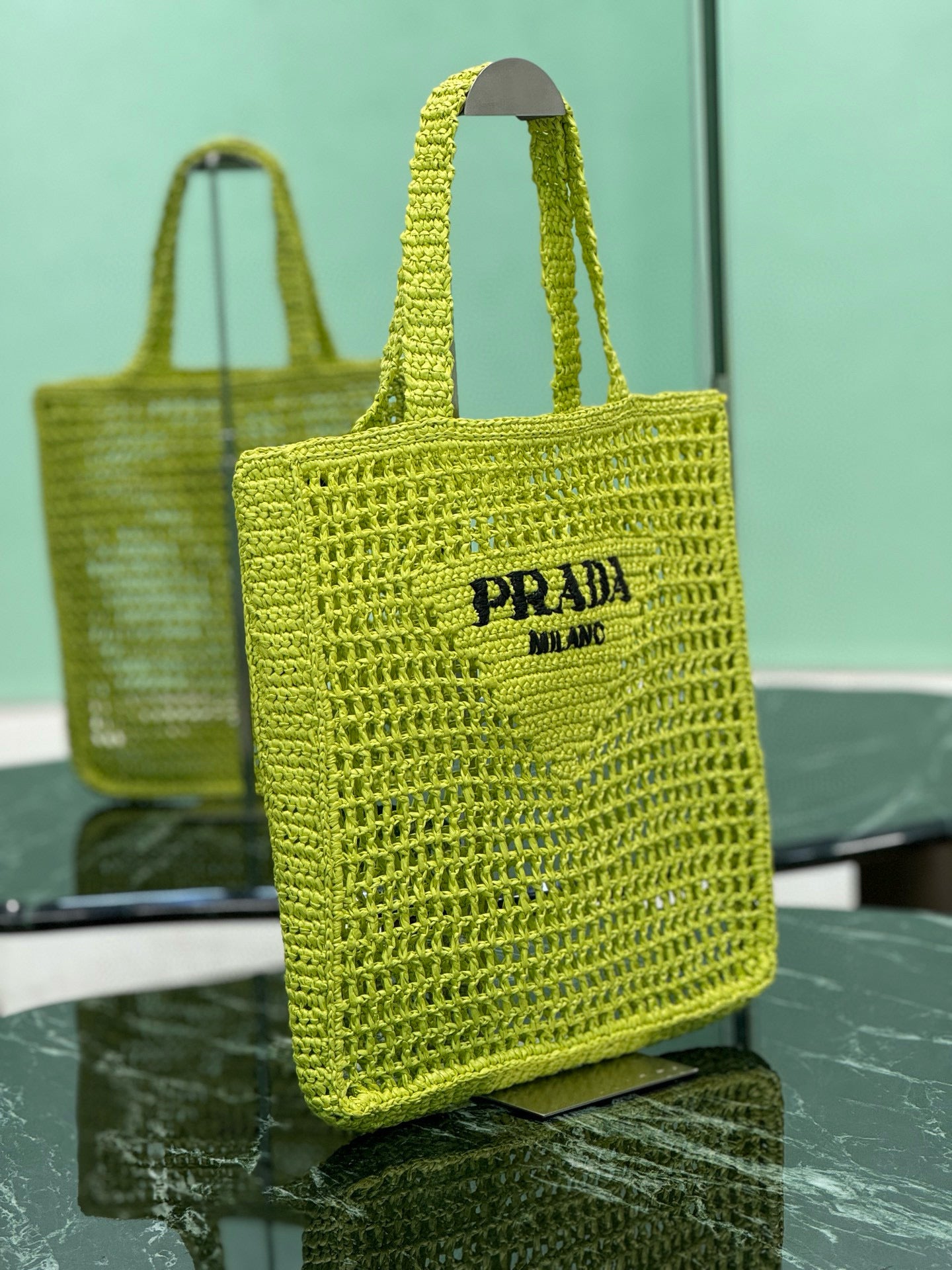 Prada Raffia Tote Bag