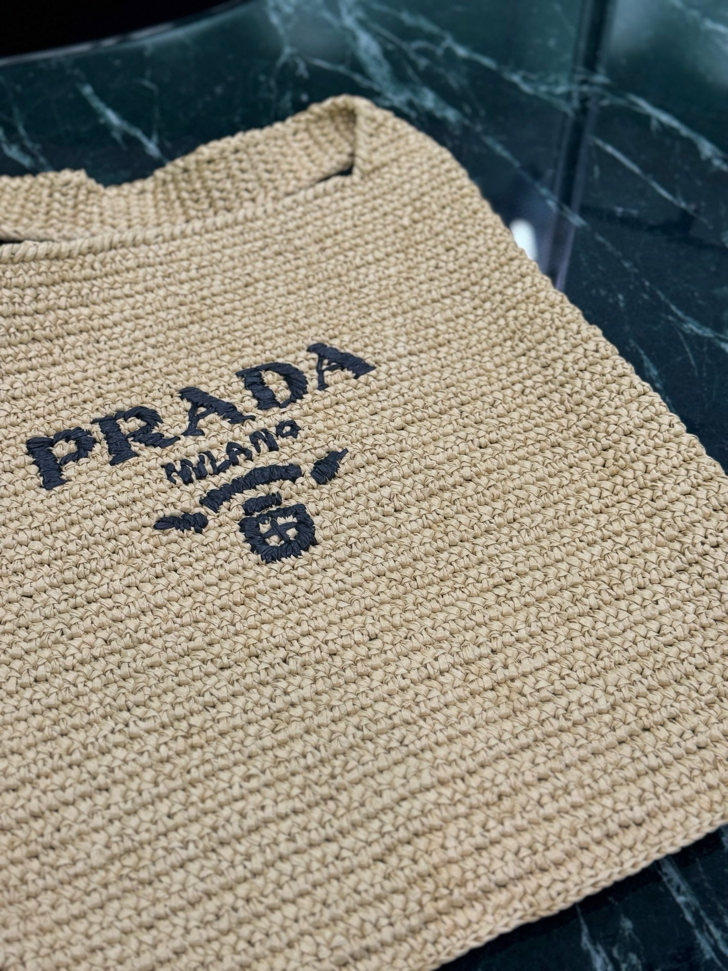 Prada Raffia Tote Bag