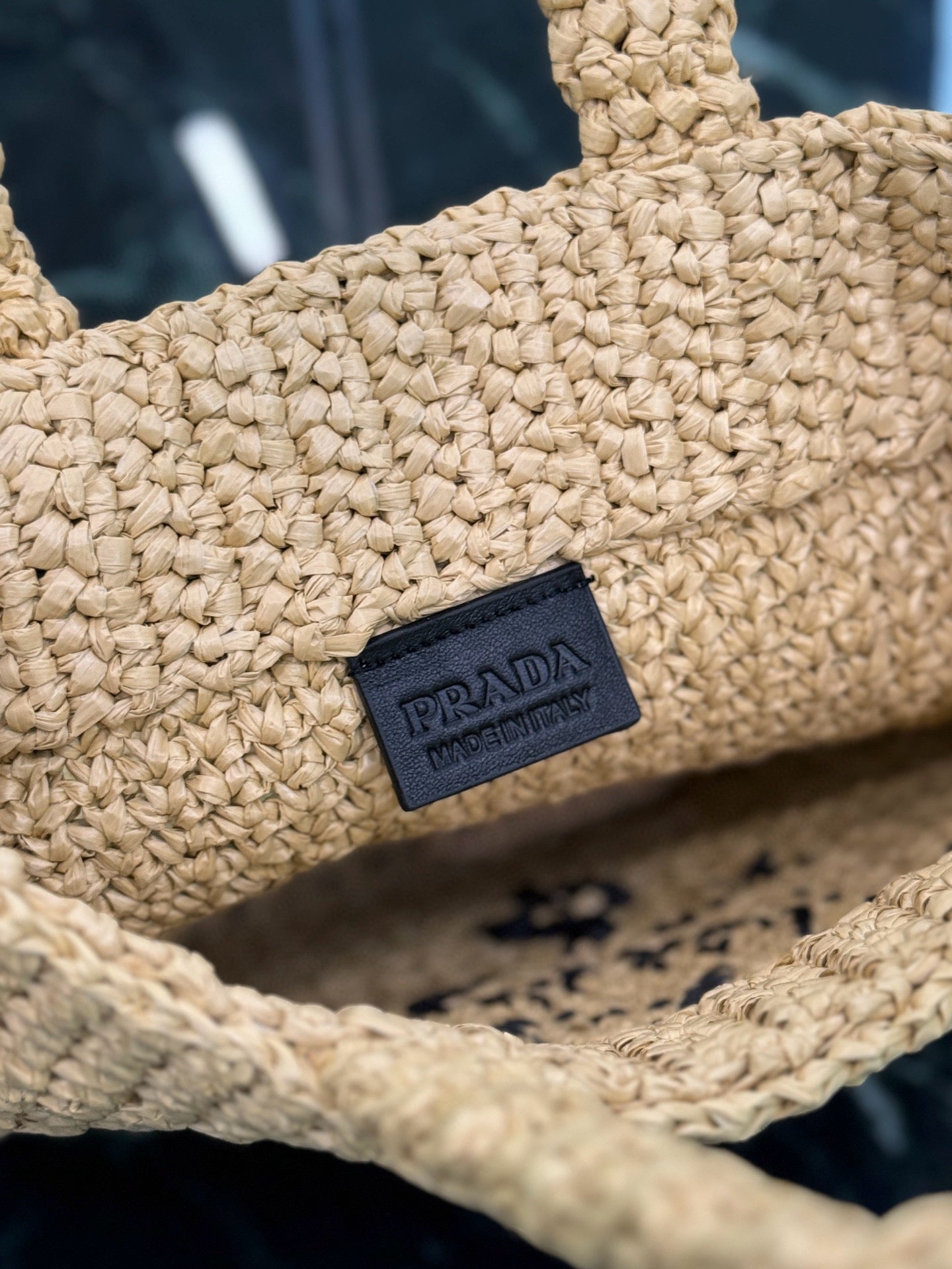 Prada Raffia Tote Bag