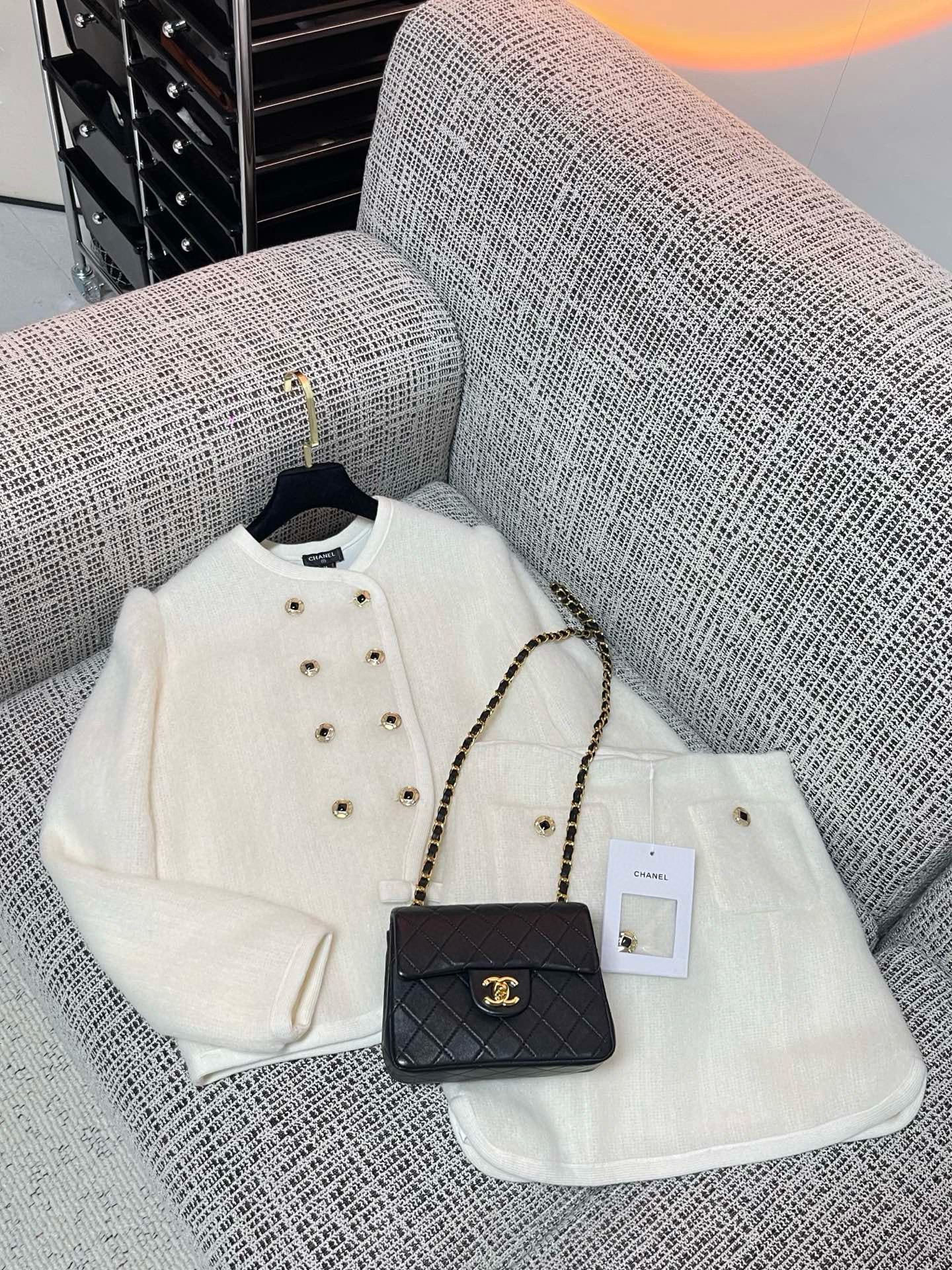Chanel Cardigan With Skirt Set