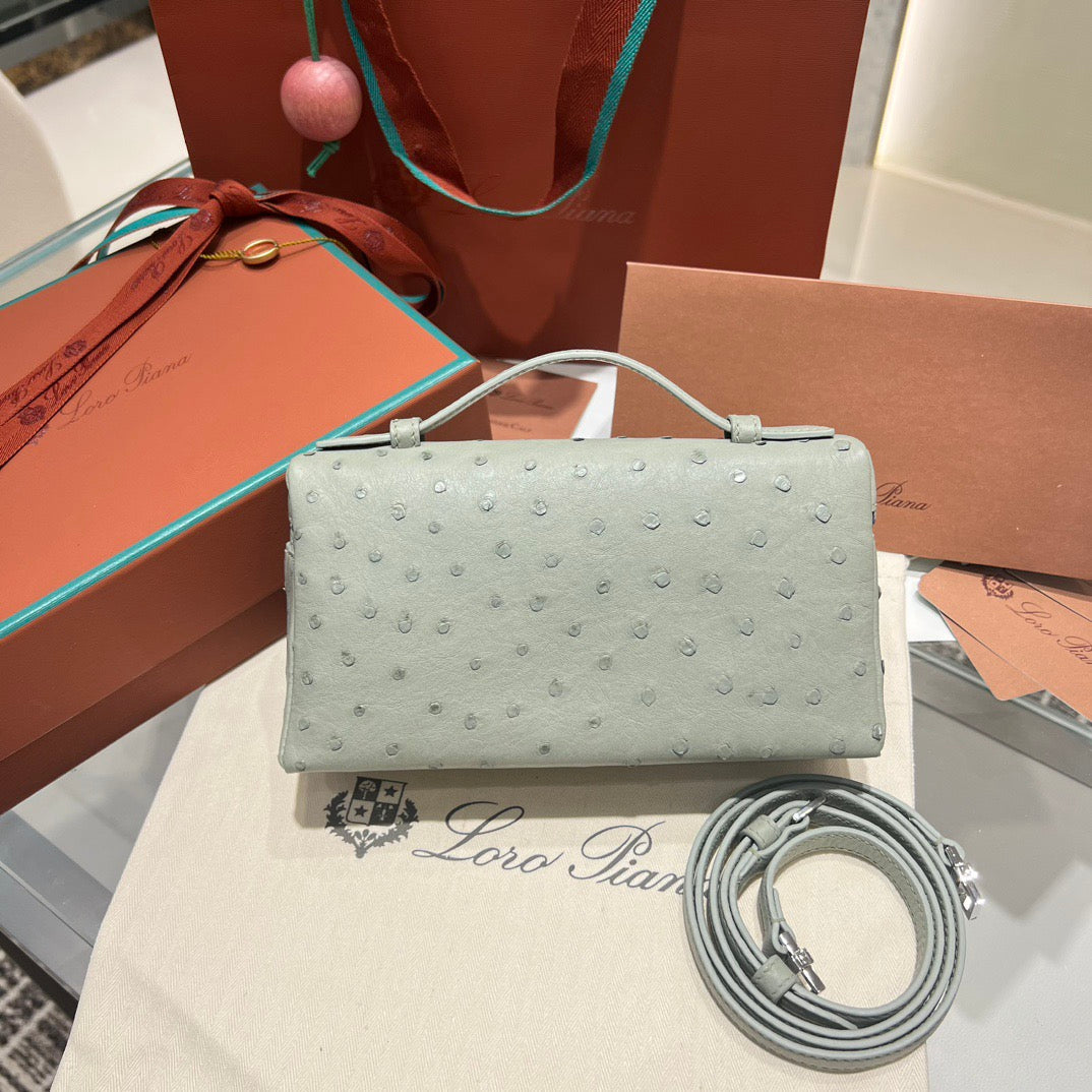 LP Extra Pocket L19 Ostrich Leather Bag