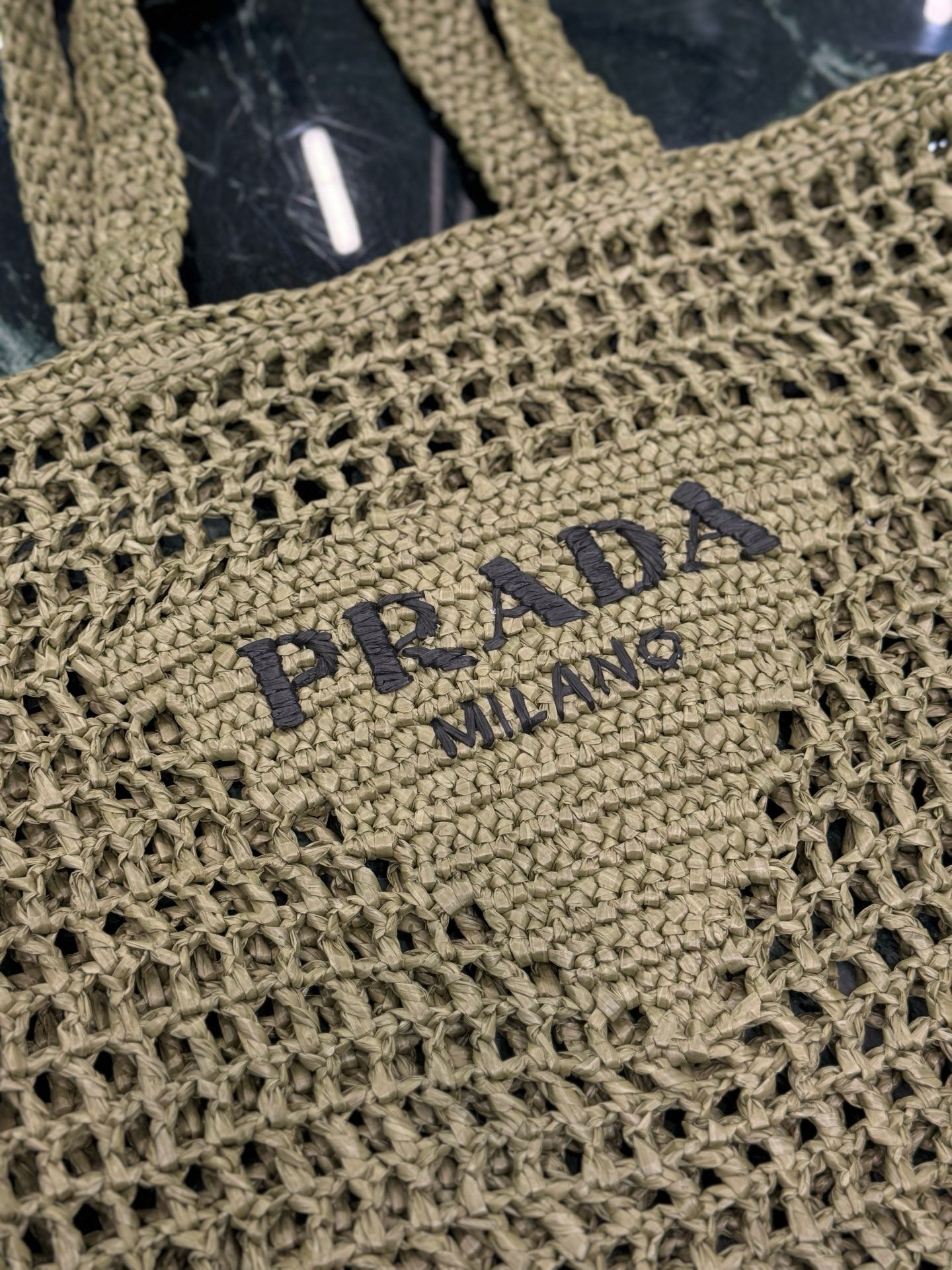 Prada Raffia Tote Bag