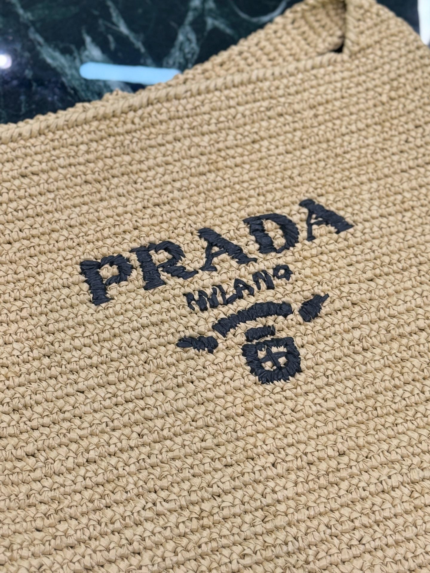 Prada Raffia Tote Bag