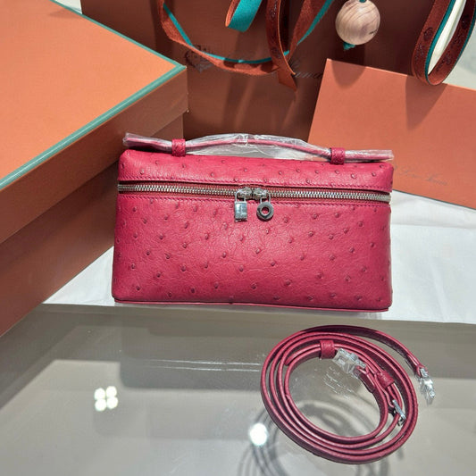 LP Extra Pocket L19 Ostrich Leather Bag