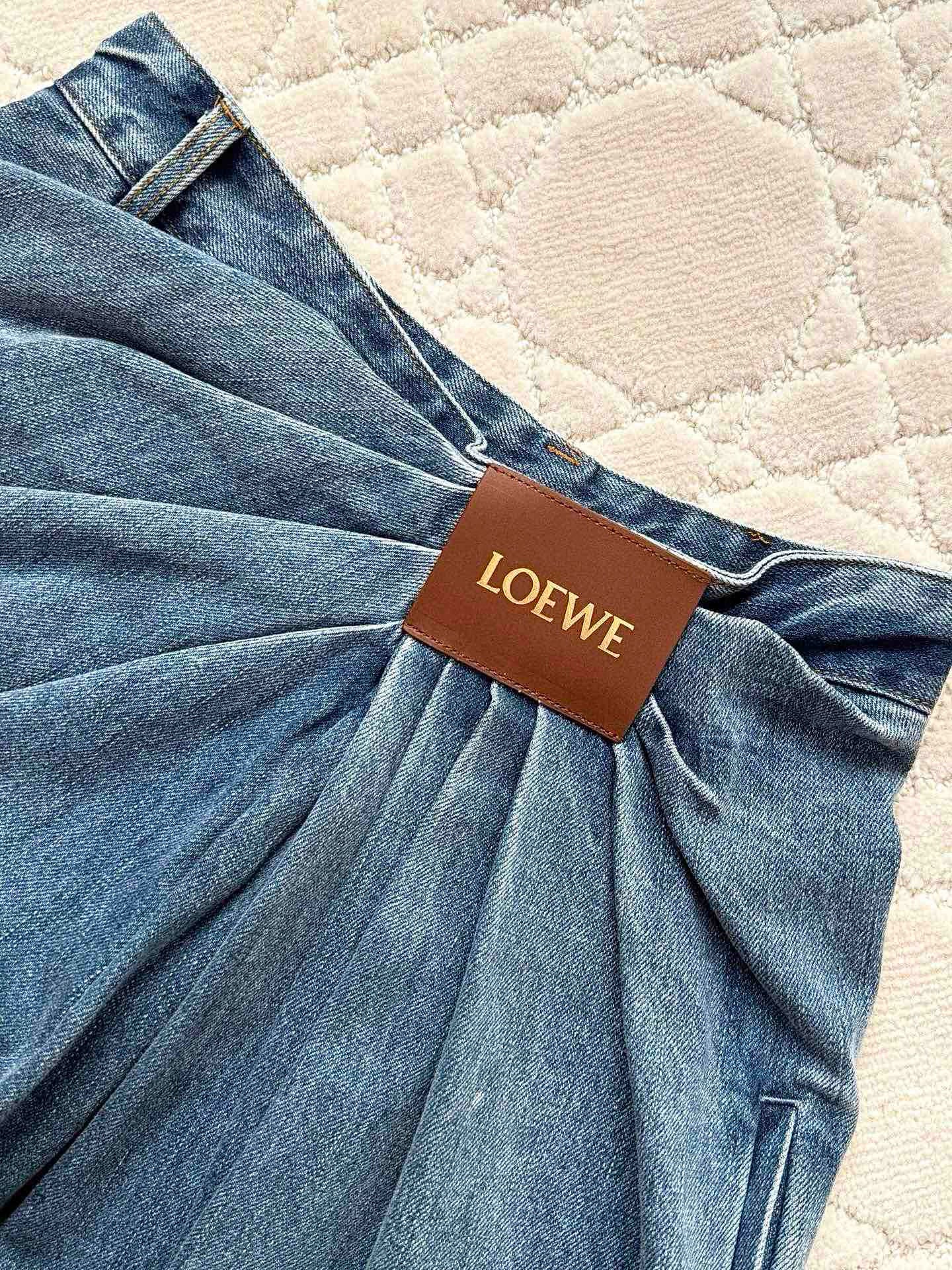 Loewe Blue Draped Jeans