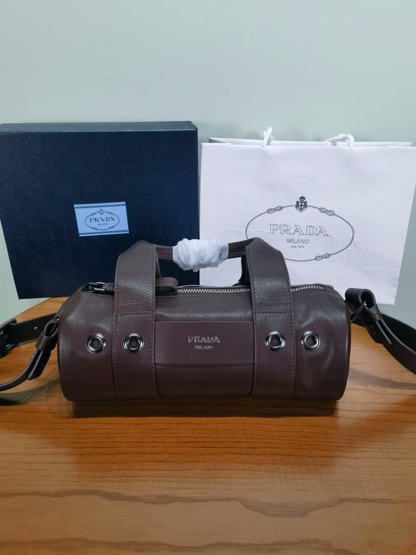 PD Buffalo Leather Cylinder Bag