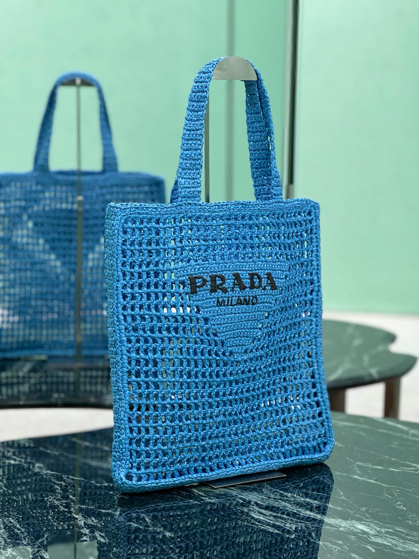 Prada Raffia Tote Bag