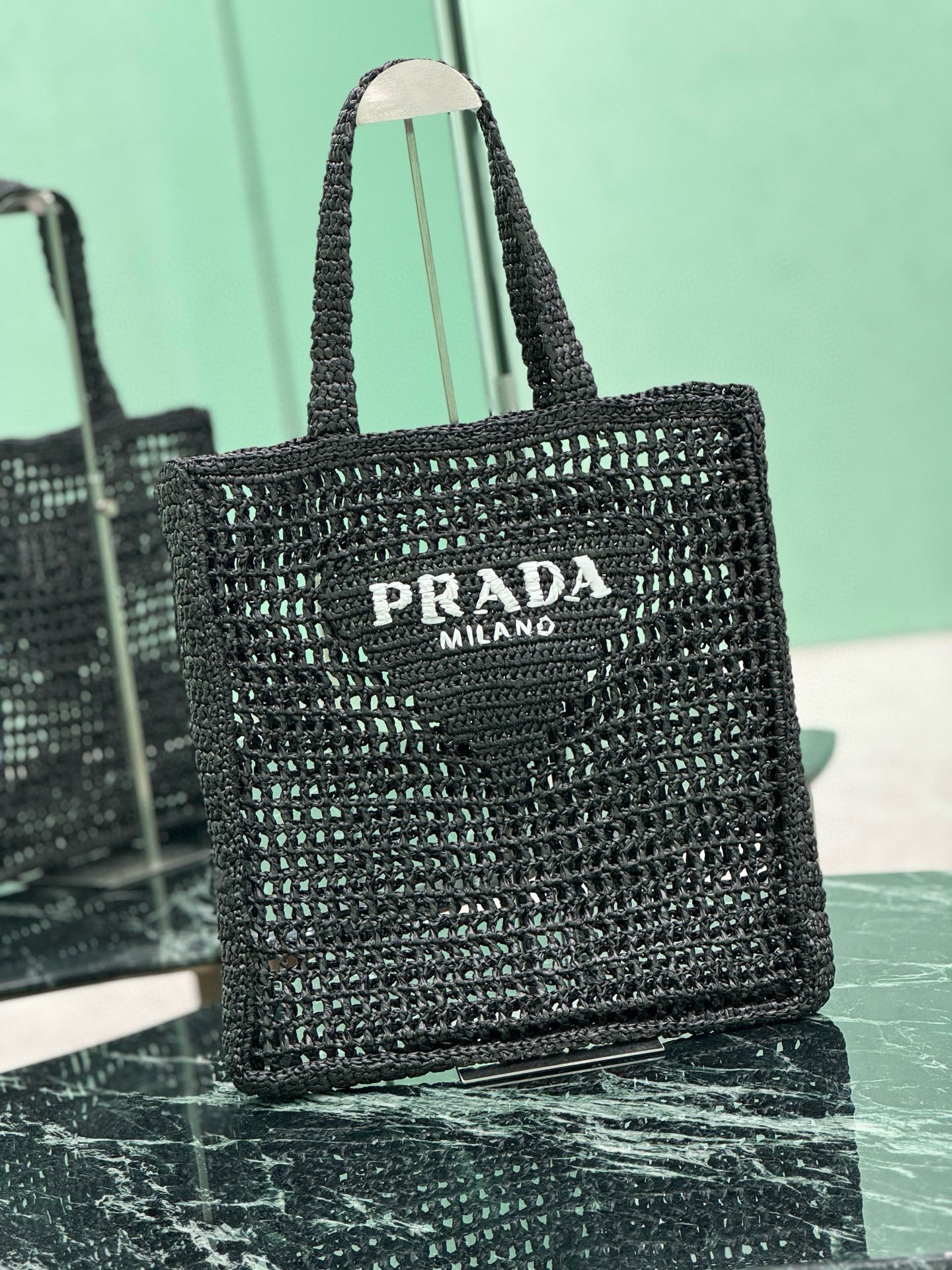Prada Raffia Tote Bag