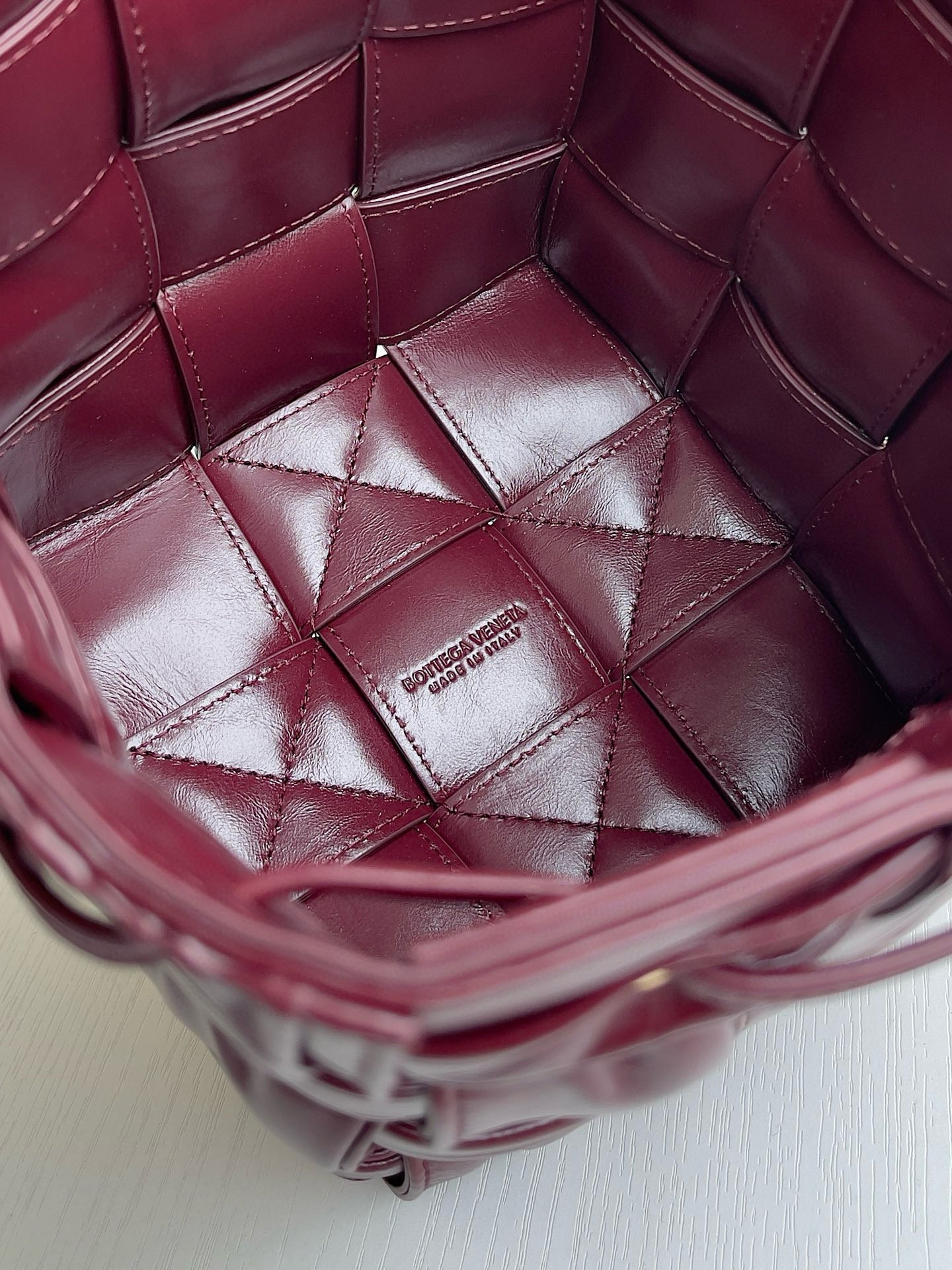 BV Mini Cassette Drawstring Bucket Bag