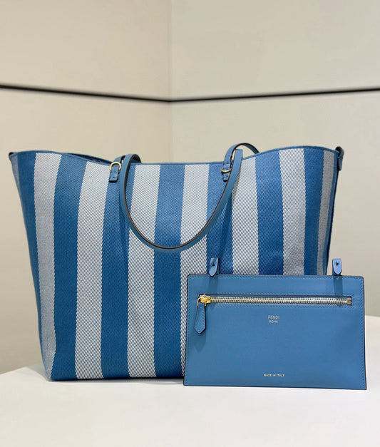 Fendi Pequin Roll Tote Bag (Large)