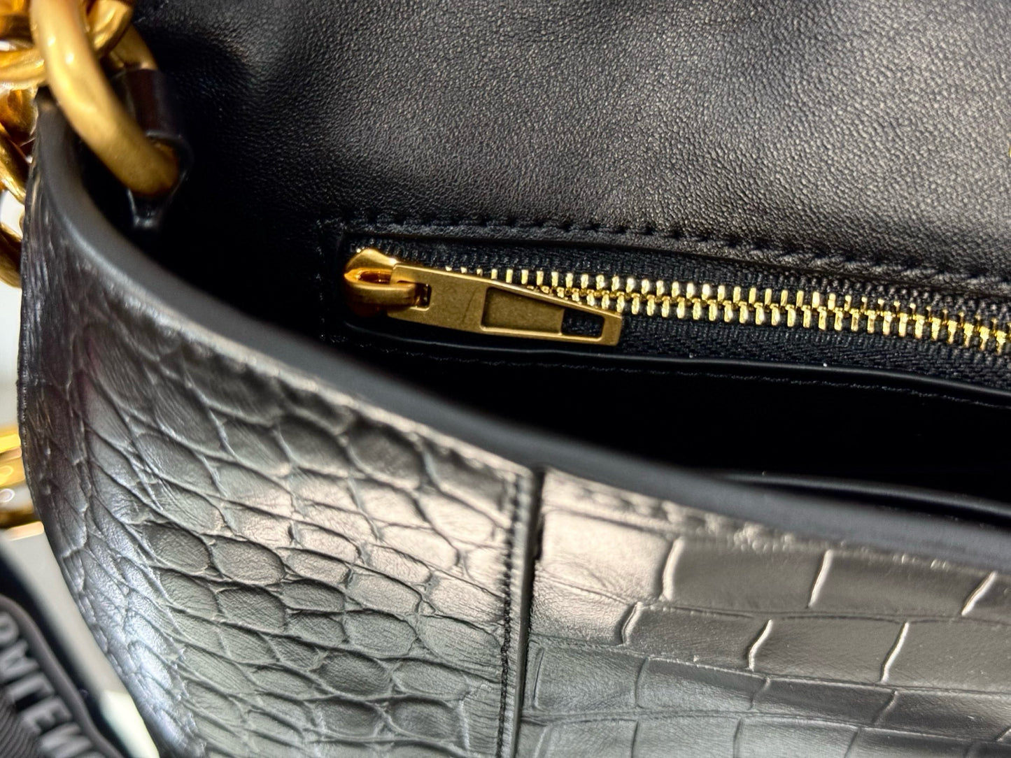 BLCG Downtown Chain-Handle Crocodile Shoulder Bag