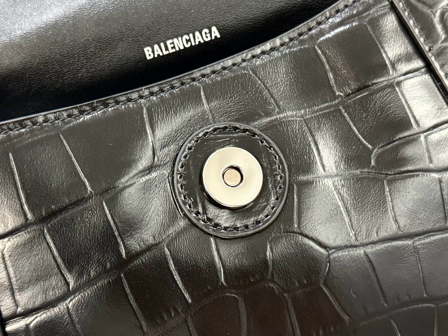 BLCG Downtown Chain-Handle Crocodile Embossed Shoulder Bag