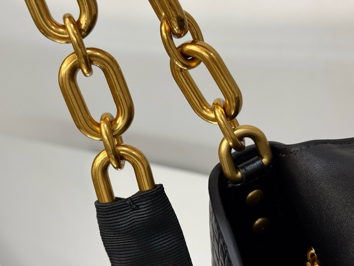 BLCG Downtown Chain-Handle Crocodile Shoulder Bag