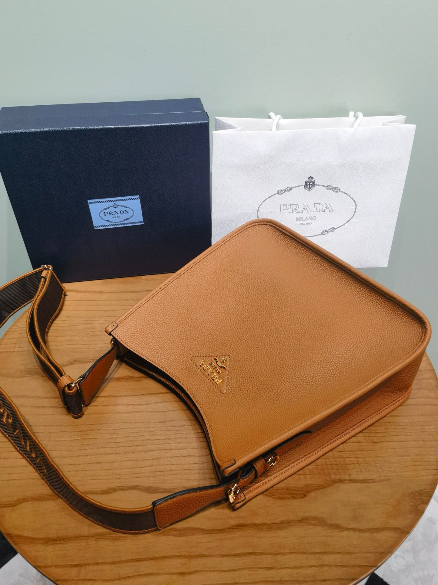 PD Mini Leather Shoulder Bag 30x28x12cm