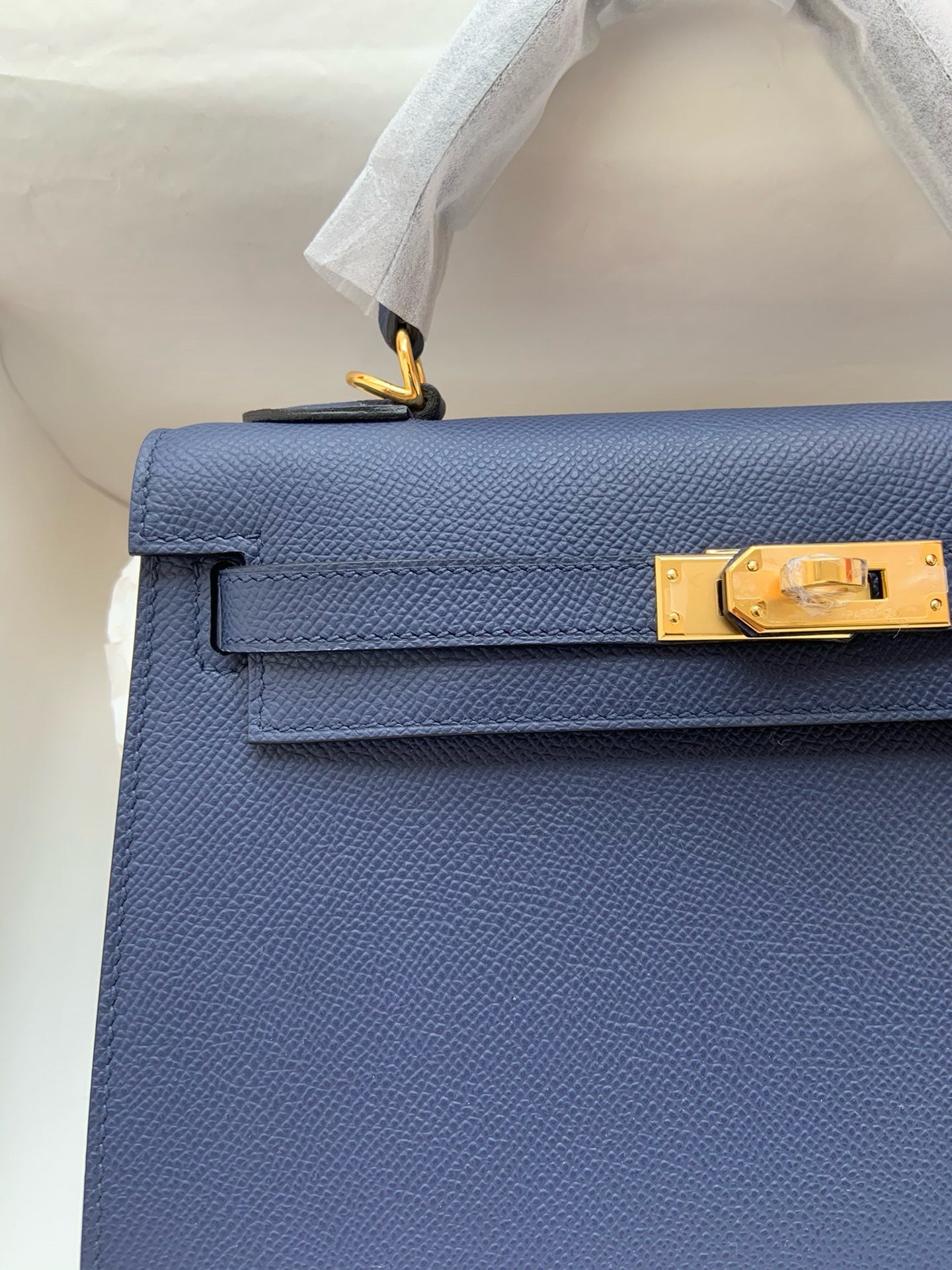 Hermes Kelly, 25cm, Deep Blue, Epsom