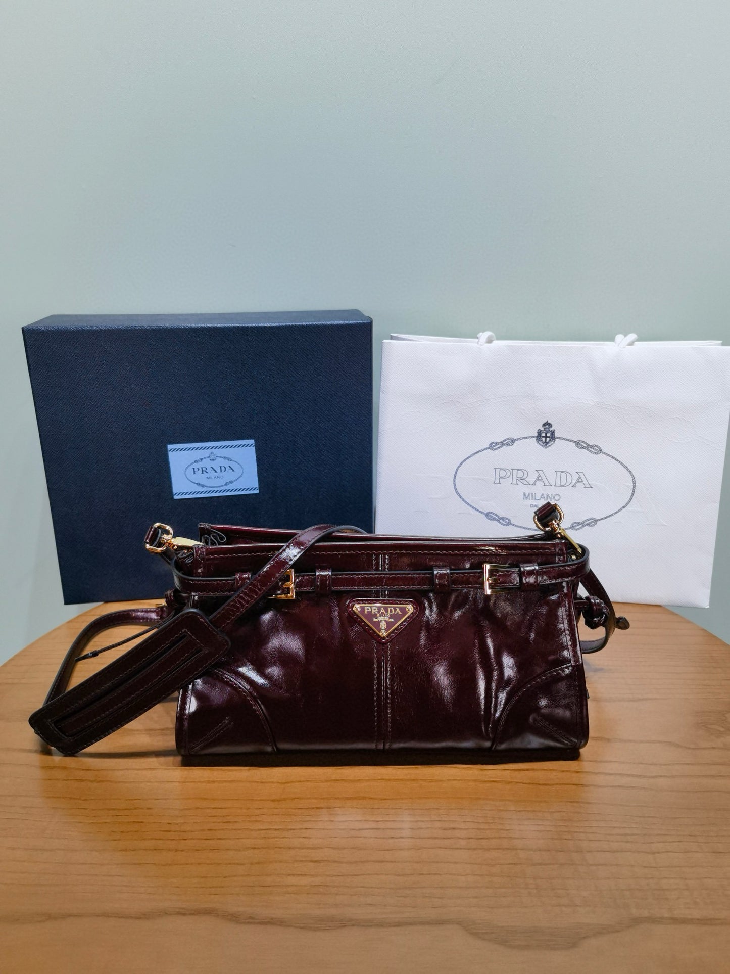 Prada Soft Lux Cross Body Bag 26x14x12cm