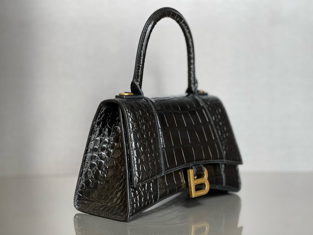 BLCG Hourglass Crocodile Top-handle Handbag(19x8x21cm)